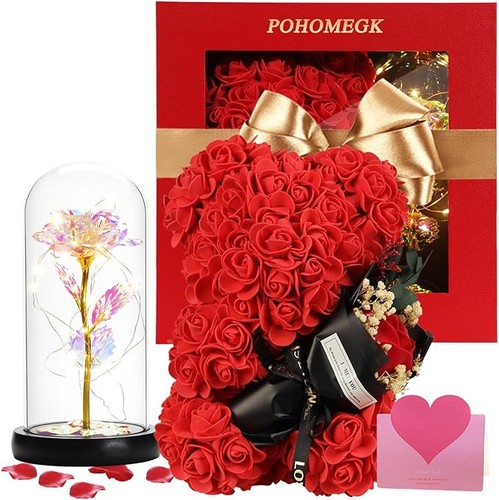 Rose bear forever gift - &,
