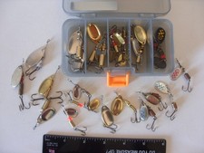 Fishing tackle, Savage Gear box + Mepps & other spinners lures, Trout Salmon
