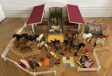 Huge Bundle Schleich Horses Foals Stable Accessories Riding Jumps Saddles ++