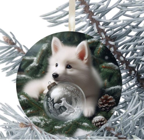 Samoyed dog hanging bauble - samoyed,
