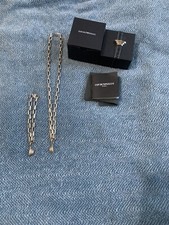 Armani Mens Solid Silver 925 Necklace And Bracket Chunky