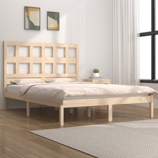 Bed Frame Solid Pinewood Brown