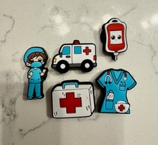 5 x Doctor Nurse Shoe Charms