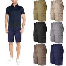 Mens Cargo Shorts Cotton Plain