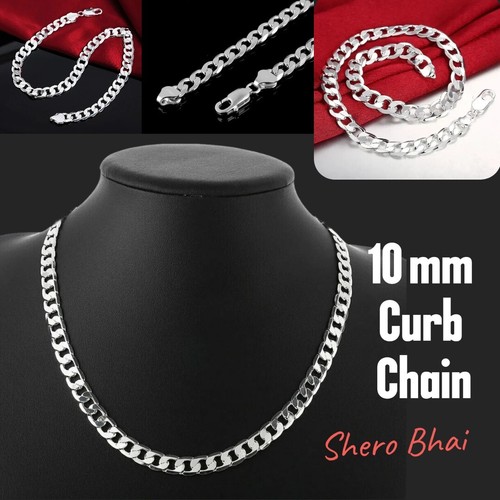 Solid curb chain 10mm - curb, 925