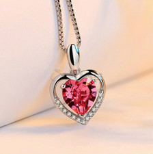 Womens heart birthstone - birthstone, chain