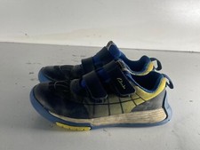 Clarks Boys Kids Shoes Size 8.5/26 Blue/Black Hook & Loop Sneaker Shoes  -E29