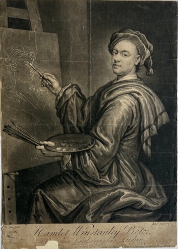 Antique mezzotint engraving - antique,