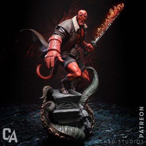 Hellboy printed resin - hellboy,