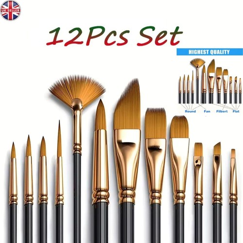 12pcs bristle artist paint - artist,