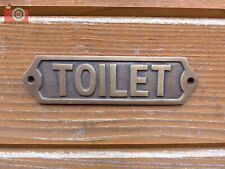 BRASS "TOILET" SIGN PLAQUE