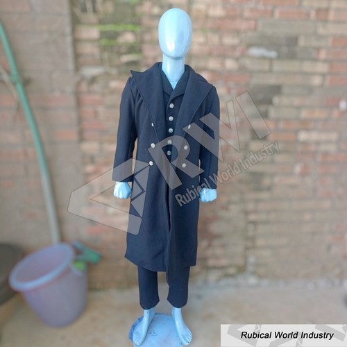 Men black wool tailcoat - black,
