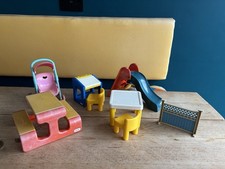 Little Tikes Vintage Dollhouse Furniture Table Chair Bench Slide Desk