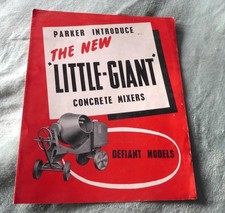 Vintage construction brochure Parker Little Giant concrete mixers Nov 1954