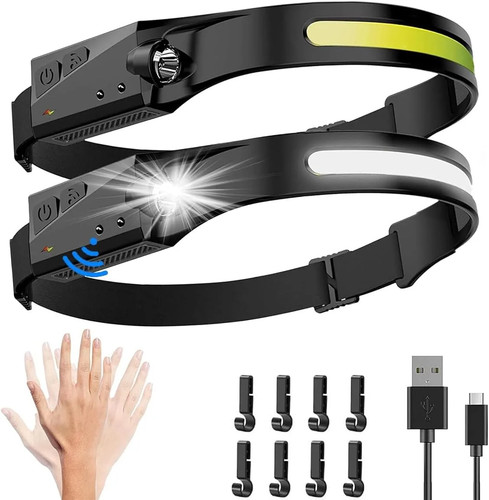 Led headlamp rechargeable 2 - led,