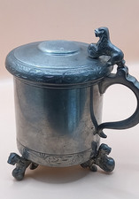 Vintage - Vesttinn - Pewter Tankard with Lid - Lion Handle and Feet