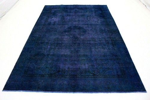Vintage oriental rug dark - vintage, blue