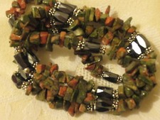 Wrap Magnetic Hematite Bracelet Necklace Anklet Agate Semi Precious Stone