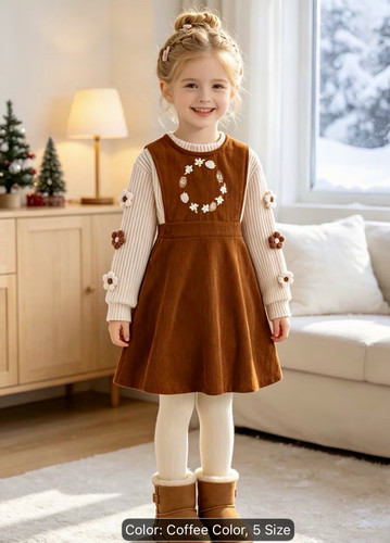 Girls brown cream corduroy - cream,
