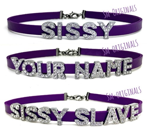 Purple choker necklace bondage - purple,