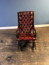 Superb Original Vintage Oxblood Leather Chesterfield Rocking Chair Uk Delivery