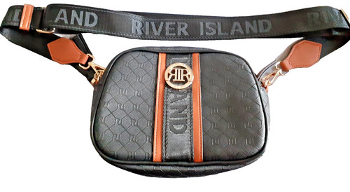 River island black crossbody - black,