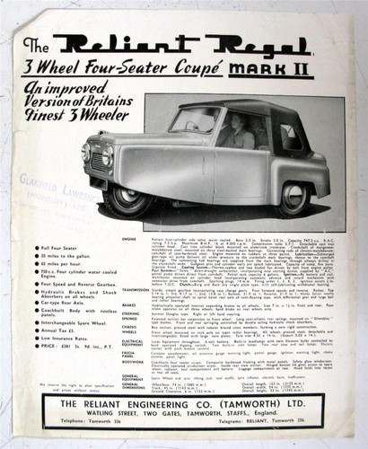 Reliant regal wheeler coupe - regal,