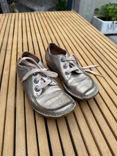 Ladies CLARKS Leather Shoes  UNStructured Funny Dream Gold colour l Size 5