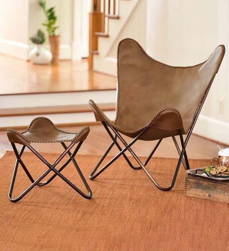 Leather butterfly chair - butterfly, &