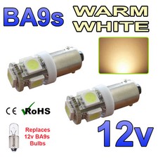 2 x Warm White 12v LED Side