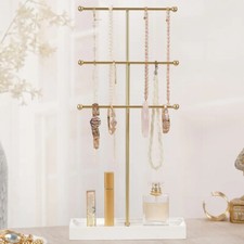 T-Bar Jewellery Stand Tabletop Necklace Bracelet Holder Hang Jewelry Organizer 