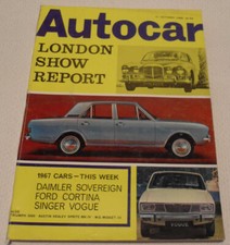 Autocar 21 October 1966 London Show report, Ford Cortina, Sunbeam Imp Sport