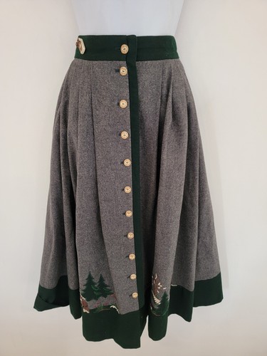 Vintage skirt grey long - grey, tyrol