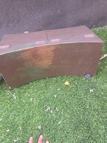Wooden brown hinged lid - brown,
