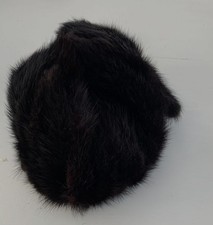 VINTAGE  REAL FUR LADIES HAT RICH DARK BROWN WITH TAILS  BY  KATE'S  CANADA
