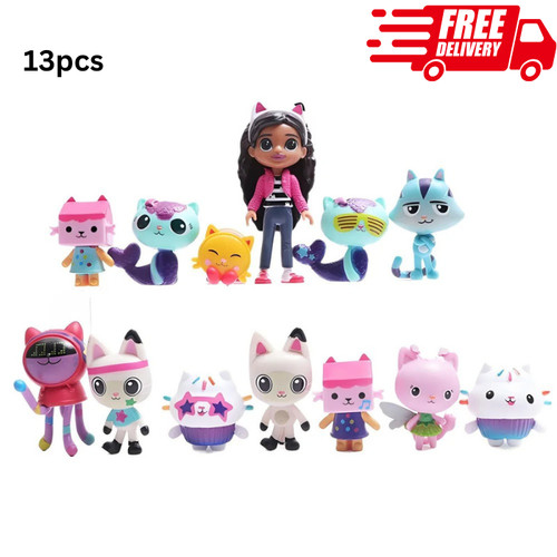 13pcs set gabby dollhouse - gabby's,