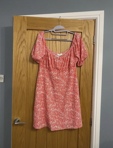 Topshop coral dress - size, 16