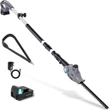 Cordless Telescopic Pole Hedge Trimmer 256cm Long Reach BlueMars