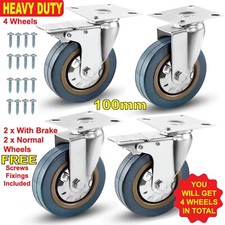 4x Castor Wheels Large 100mm