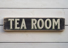 TEA ROOM Vintage Style Wooden Sign. Handmade Retro Home Gift