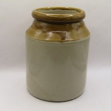 Vintage Stoneware Glazed Earthenware Storage Jar Pot 20cm Tall - pot 11