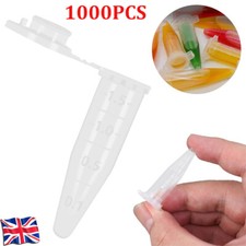 1000 Pack 1.5ml Clear Plastic