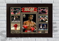 Sugar Ray Leonard A4/A3 Boxing Legend memorabilia signed (#161)