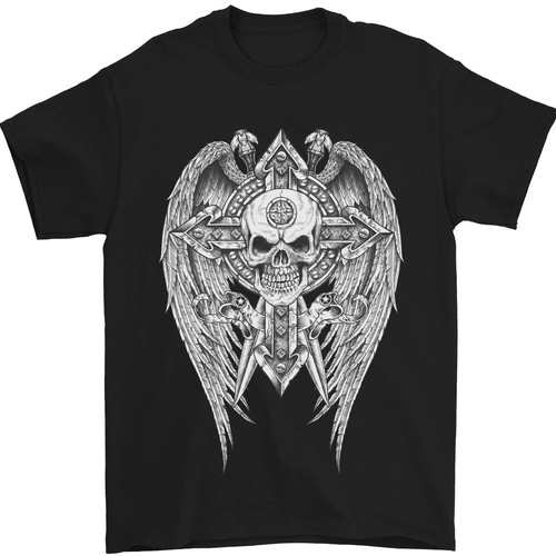 Skull wings viking - skull,