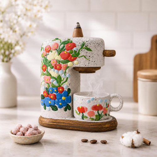 Floral coffee maker backflow - maker,