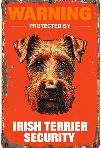 Warning irish terrier - warning,