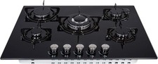 Cookology 70cm 5 Cooking Zones Cook topGas Burner Hob AutomaticIgnition GGH700BK