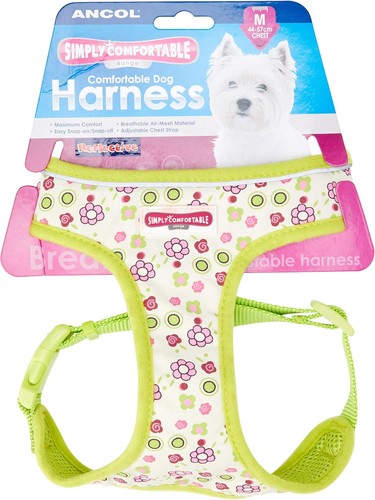 Ancol lime flowers dog harness - ancol,