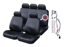 9 PCE Full Set of Black Leather Look Seat Covers for Mazda 3, 323, 6, 626, 2