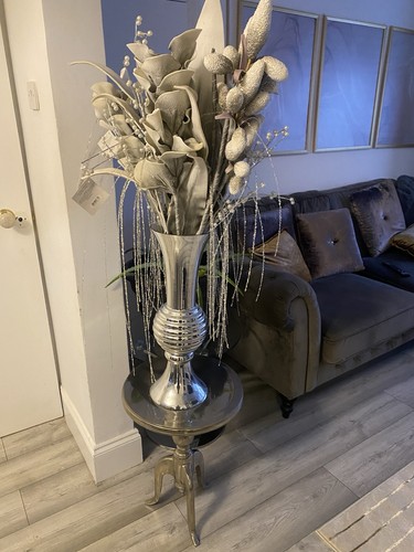 Chrome side table vase - vase, &